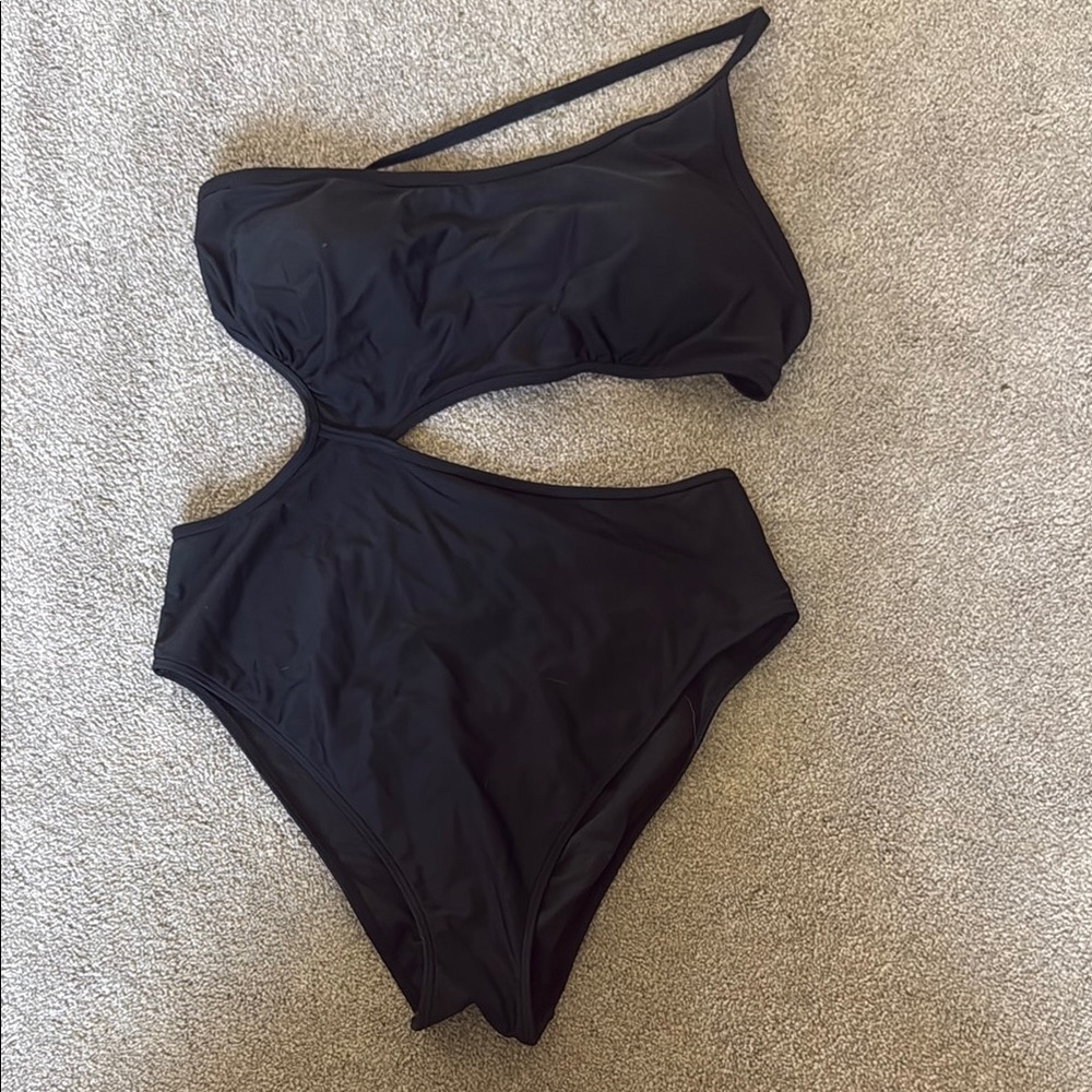 Adore Me Black Cutout One-Piece Swimsuit